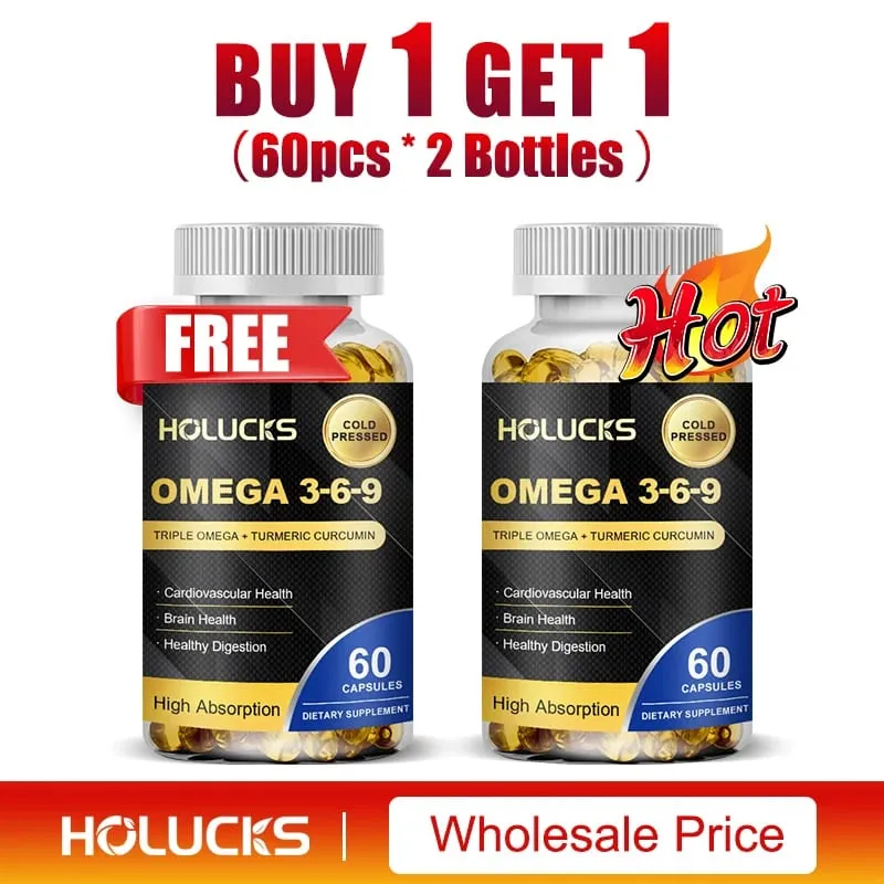 Omega 3-6-9 Fish Oil Capsules for Heart Brain Health & Healthy Digestion Cognitive Function Immune Support