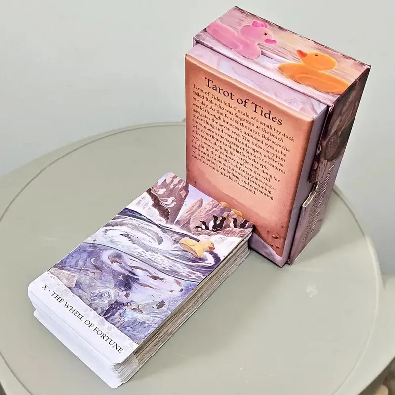 12*7cm Tarot of Tides: The Adventures of A Duck Named Bob―Unique 78-Card Tarot Deck in Rigid Box - Double-embossed Cardstock