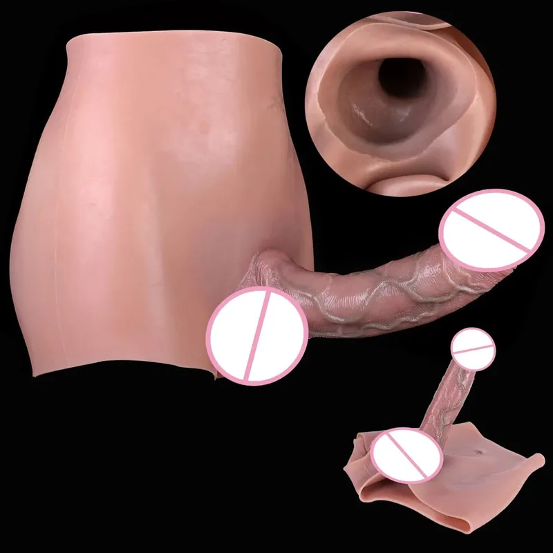 Strap-On Lifelike Penis Cover насадка на член Large Hollow DildoPants Intimate Adult Sex Toy for Couples Sex