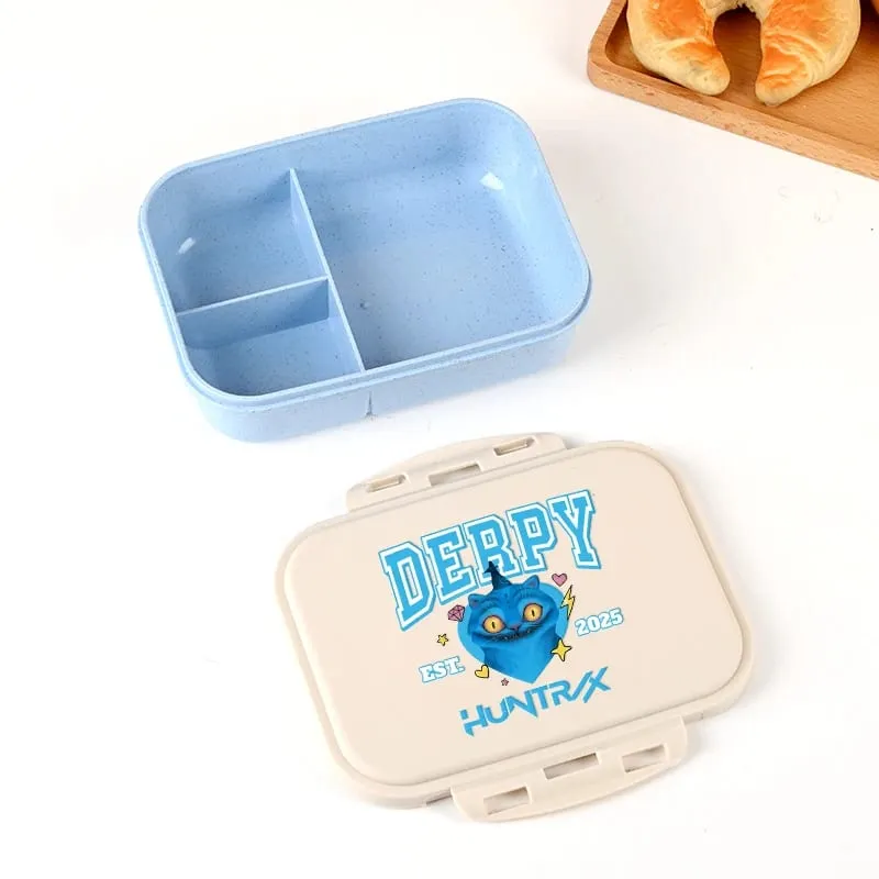 Demon Hunters Lunch Box para sa Boy Girl Cute Mira Zoey Jinu Portable Plastic Bento Box na may Dinnerware Food Fruit Container