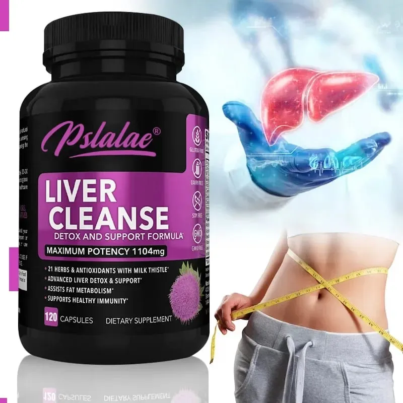 Liver Cleanse Detoxification Support Supplement - Complete Health Capsules with Artichoke Berberine Turmeric Herbs