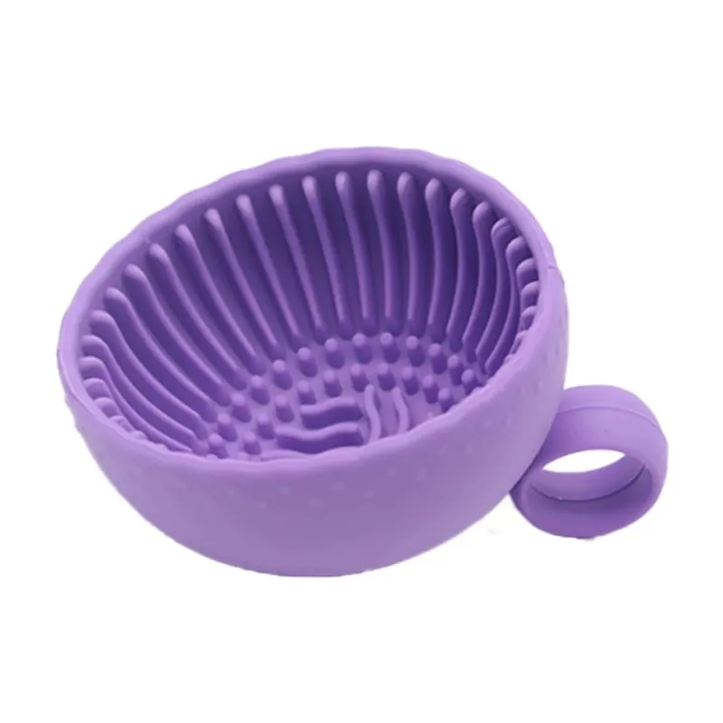 Brush Cleaning Bowl with Brush Cleaning Silicone Makeup Brush Cleaning Bowl for Eyebrows Powder Blusher Face and Eye Brushes
