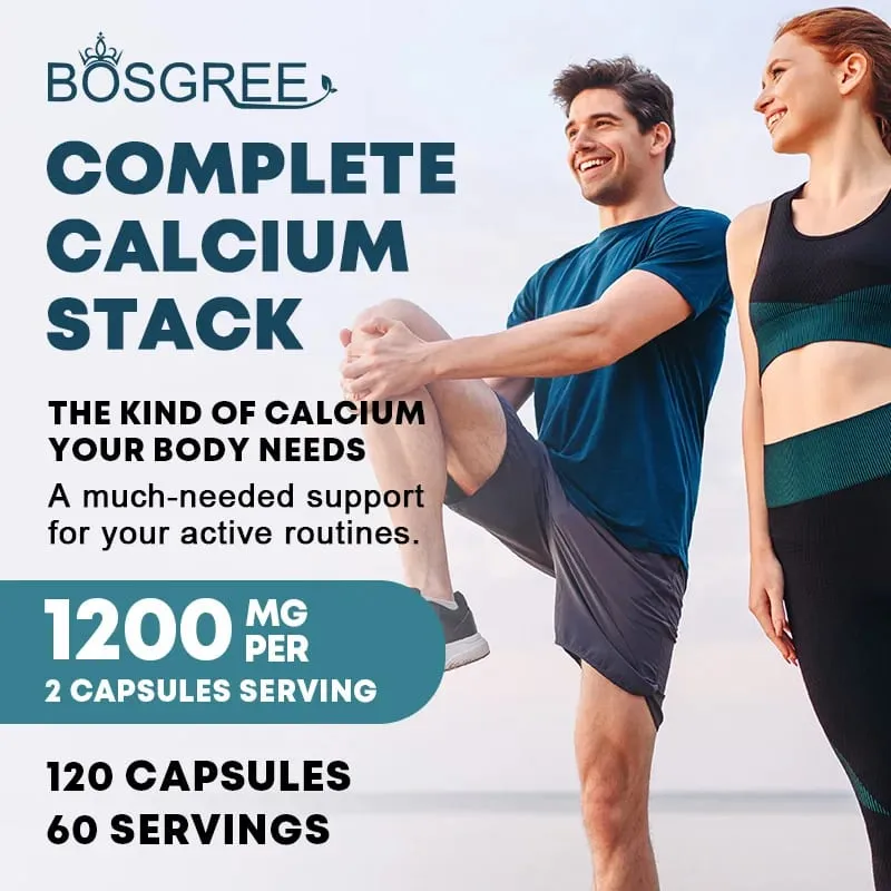 Calcium D3+K2+B12 Capsules-Immune and Muscle Health Support-Promote Bone and Tooth Health Replenish Joints-D3 K2 Supplements