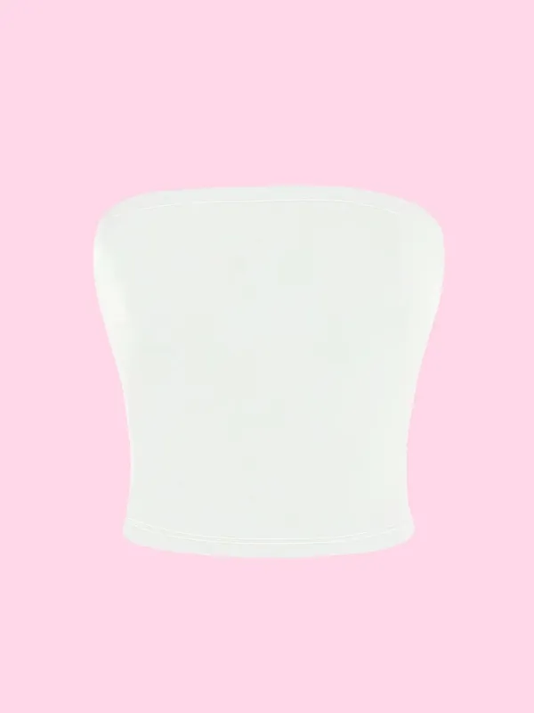 Y2k Solid Color Women'S Top Crop Top Strapless Tube Top Suitable for Spring and Summer Streetwear 90s Vest Casual Clothes