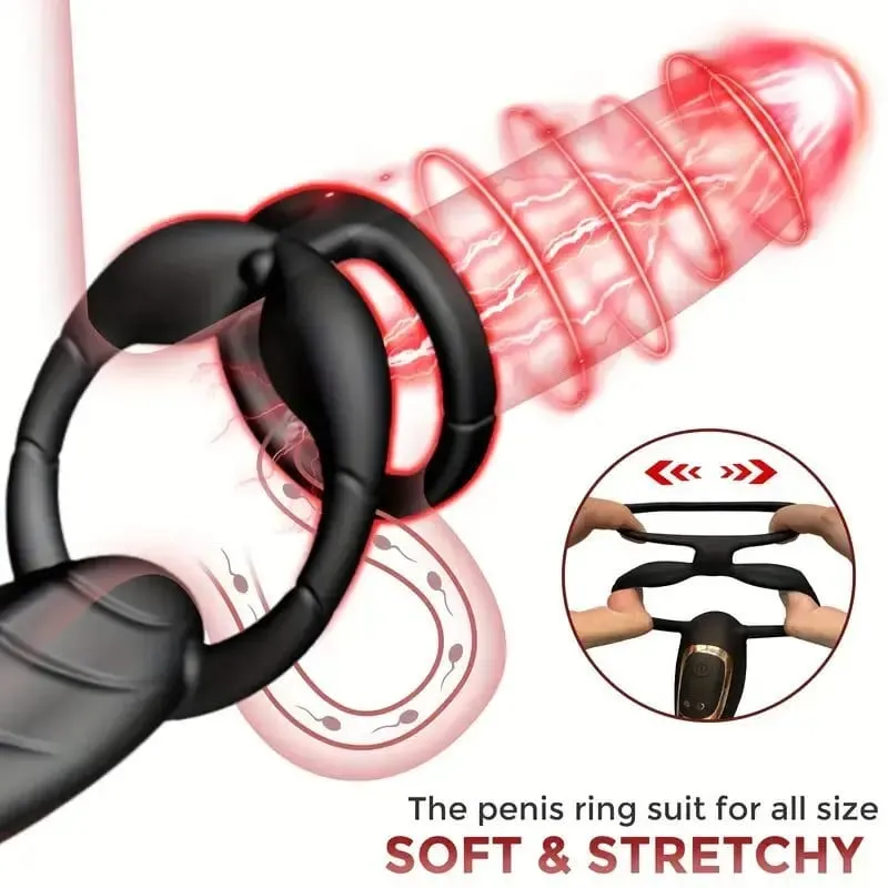 Scorpion Vibration Lock Ring Anal Opening Prostate Massager Magnetic Suction Charging Strong Earthquake Electric Para Hombre