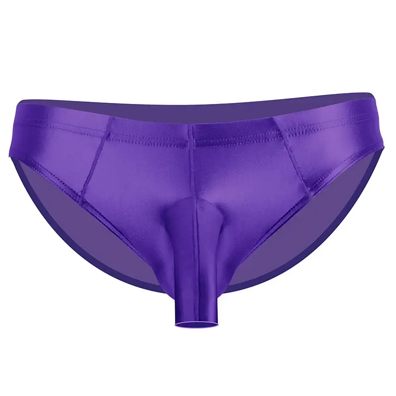 Men's glossy underwear open Pouch Panties Men Smooth Underwear Lingerie Hip Lifting High Elastic Bikini Briefs gay underwear