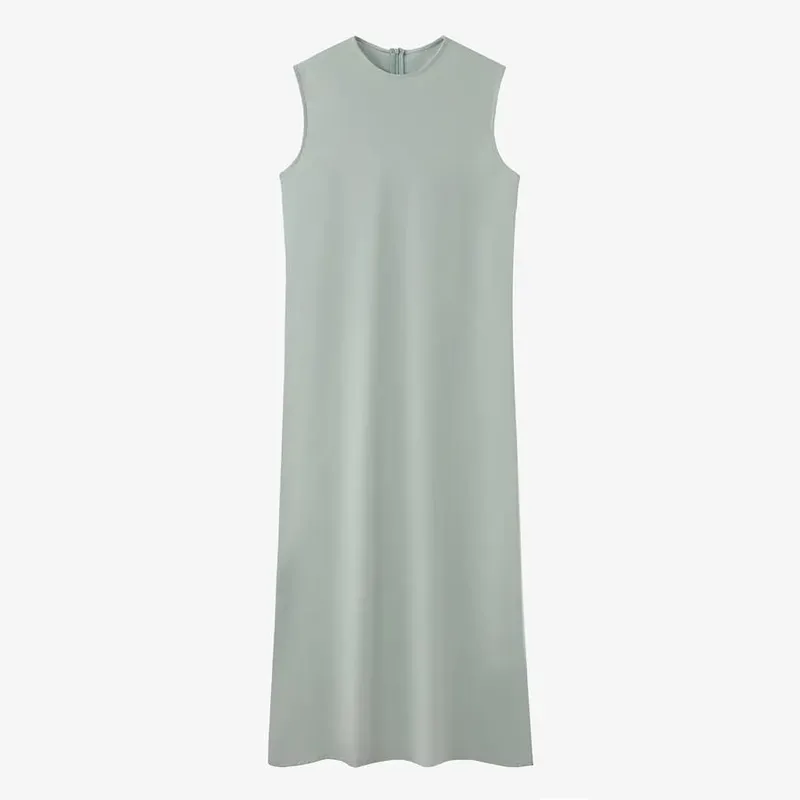 AS 2024 abbigliamento donna top avvolgenti chiusi a costine elasticizzati + abito in raso opaco Maxi set coordinati (spedizione in 1 giorno)