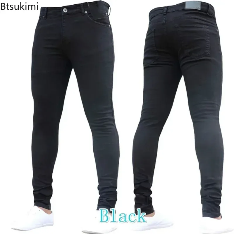 2026 Men's Casual Jeans Pantalon High Waist Zipper Stretch Jeans Panlalaking Slim Fit Pantalon Panlalaking Lapis na Pantalon Denim Skinny Jeans para sa Mga Lalaki