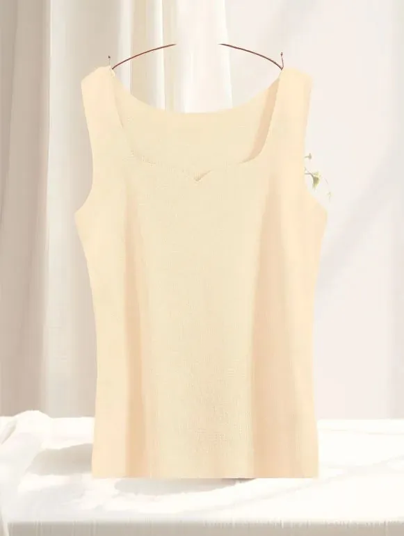 1pcs Women Thermal Tops Girls Traceless Solid Color Vest Base Layer Warm Tank Top Autumn Winter Female Sexy Slim Camisole — image 11
