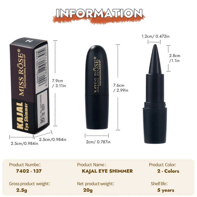 3 Colors Pointed Eyeliner Gel Pen Waterproof Rich Pigment Single Shade Smudge-proof Long Lasting Eye Makeup Liner Pen