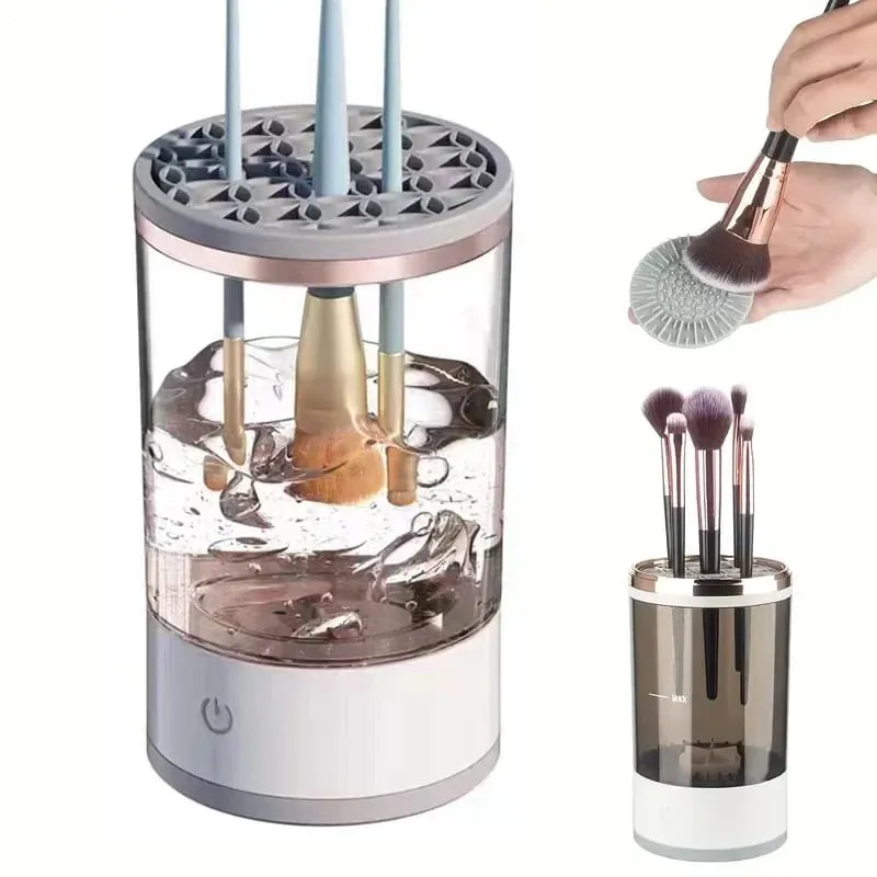 USB Plug Přenosný elektrický čistič štětců na make-up s gumovým přístrojem na líčení Elektrický USB Quick Cleaner Čisticí štětec na límec
