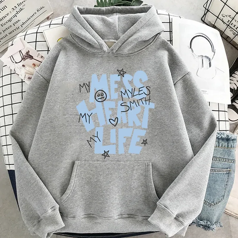 Myles Smith My Mess Tour Hoodies High Street with Hooded Long Sleeve Sweatshirts Hip Hop Unisex Casual Popular Trends Clothing
