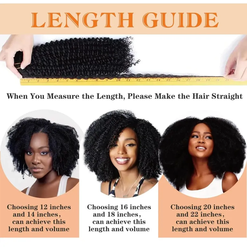 4C Virgin Remy Human Hair Extensions Clip in Kinky Curly Afro Tight Small Black Women 8 Pcs 120g African Hair Extensions