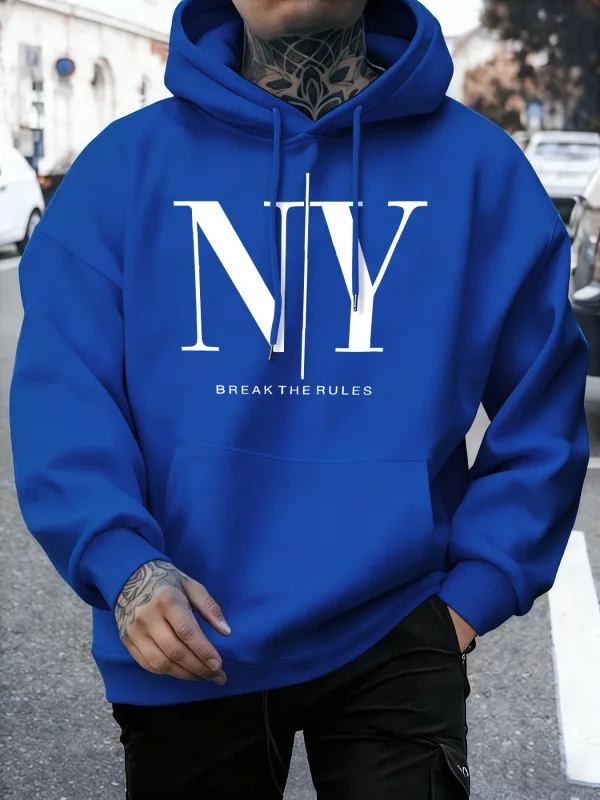 Break The Rules Yes No Prints Autumn Fleece Sweatshirts Men'S Soft Jogging Hoodie Street Comfy Pullovers Sport Loose Sportswears