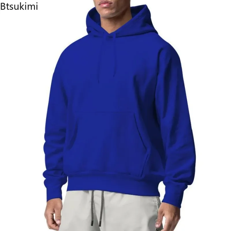2026 New Men's Fashion Harajuku Hooded Sweatshirts Casual All-match Pullovers Male Streetwear Autumn Winter Fleece Warm Hoodies