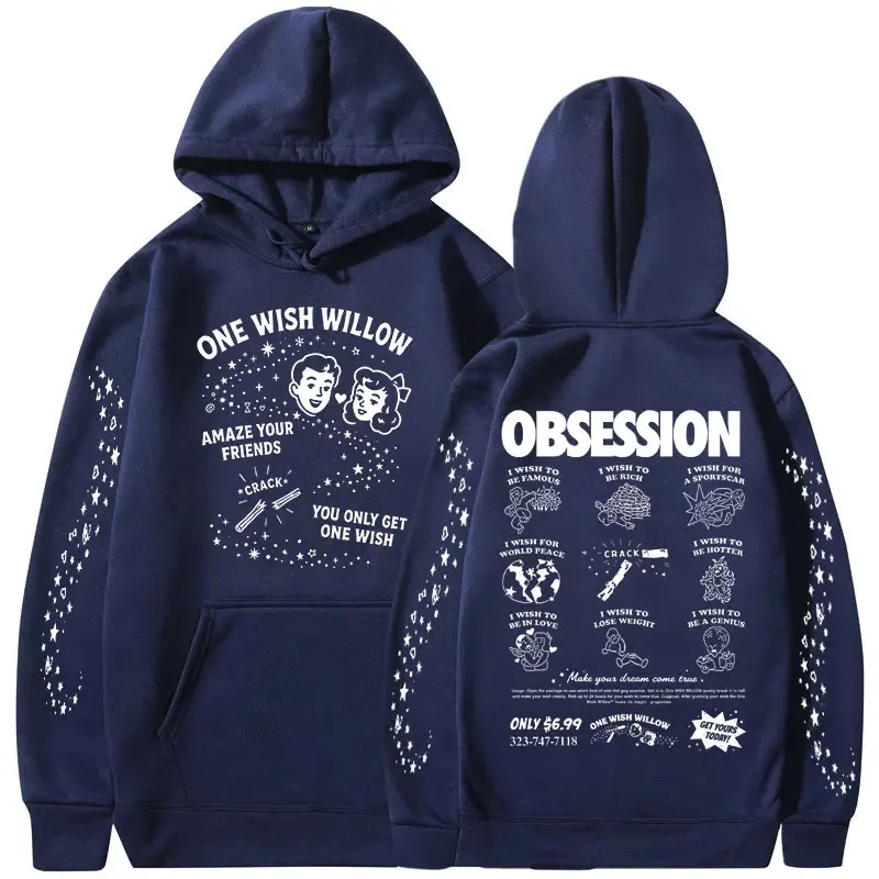 Horror Movie Obsession One Wish Willow Hoodies Men's Women Clothing Fashion Gothic Oversized Long Sleeves Hooded Sweatshirts