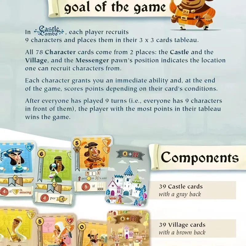 2026 New Castle Combo Strategy Board Game Medieval Table Game with Instant Effects Endgame Bonuses for 2-5 Players Family Games
