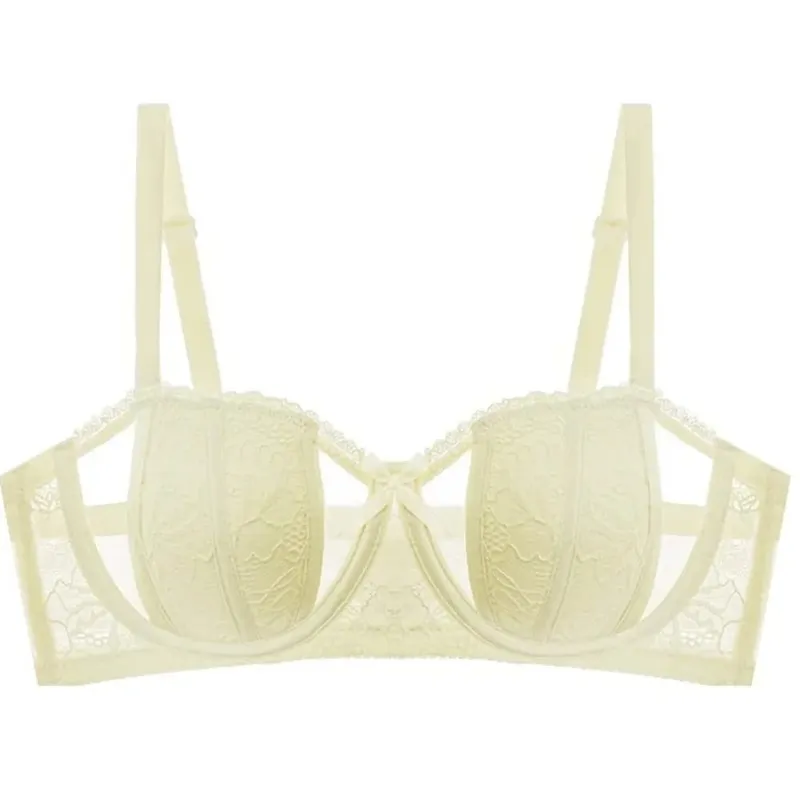 Big Bust Minimizer Bra Set 32‑38 AB Thin Lace Soft Underwire Anti‑Sagging Strapless Optional Sexy Ladies Brassiere Lingerie Kit