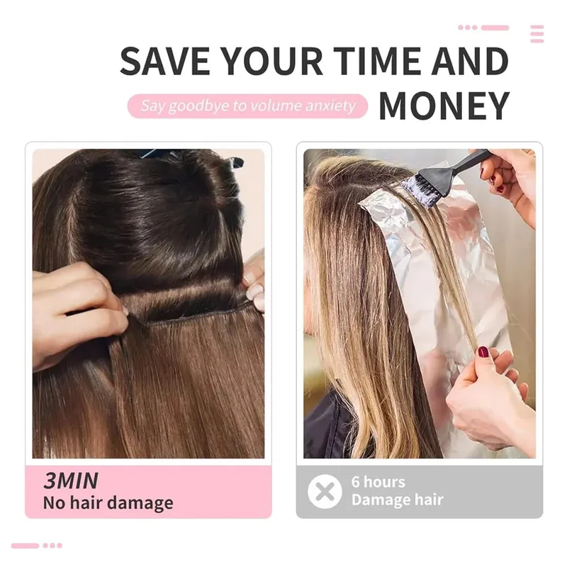 24 Inch Clip In Hair Extensions 6PCS Hair Extensions Long Water Wave Hair Full Head Synthetic Clip On Hairpiece For Women Girls