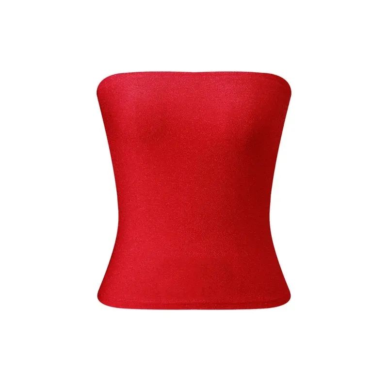 Women Sequined Tube Tops Strapless Sleeveless Slim Fit Cropped Vest 2026 Summer Club Street Tank Tops