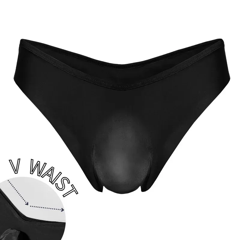 1 Piece Men's Sexy Semi Sheer V-Waist High Cut Briefs - Ultra-Thin Cool Touch Lightweight Breathable Soft Casual Men Underwear