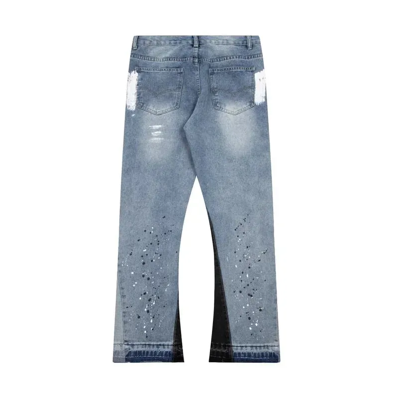 Men's Durable Black Relaxed-Fit Jeans Mid-Waist Comfort Street Style Essential Urban Pants