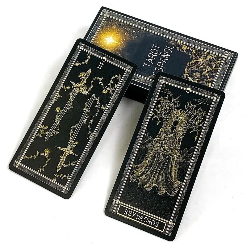 Spanish Tarot Deck 78pcs Cards Predictive Divination Board Game Family Gathering Cards Game Meditation Travel & Gift Giving