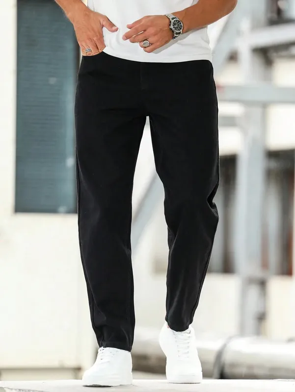 Black Slim Fit Jeans Pant for Man Unisex Drip Y2k Original Modern Denim Pants No accessories or belts included
