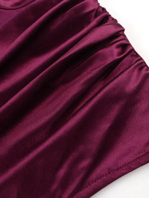 2026 Summer New Women's Color Ding Long Dress Solid Color Dress Split High Waist Temperament Bag Hip Commuter Dress