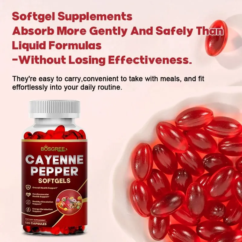Cayenne Pepper Capsules-Supports Cardiovascular Health Improves Digestion & Blood Circulation Vitamins D3 K2 Herbal Supplement