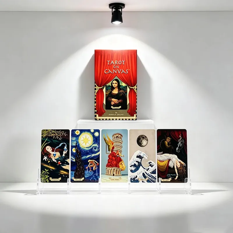 Tarot On Canvas Card Game 78 Classic Renaissance Masterpiece Oil Painting Tarot Deck Fate Divination Tarot Cards For Collectors