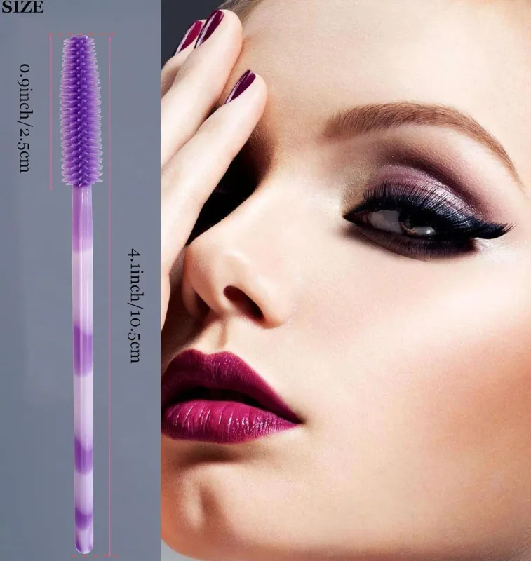 100PCS Eyelash Brush One-Off Disposable Eyelash Mascara Brushes Mascara Wands Disposable Lip Applicators liner Brushes Women