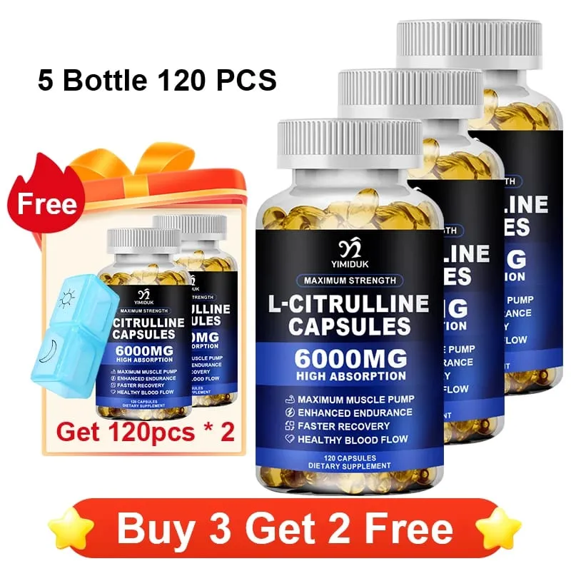 Premium L-Citrulline Capsules with High-potency Citrulline Gelatin Support Vessel Health Boost Workout Hasten Muscle Repair