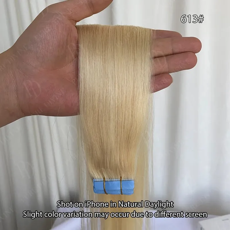 Invisible Tape In Hair Extensions Real Human Hair Seamless PU Skin Weft Human Hair Tape Ins 2.5g/pc 50g/set 22 24 Inches