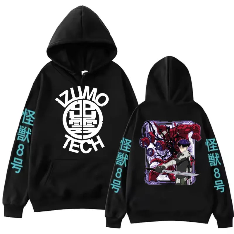 Anime Kaiju No 8 Soushirou Hoshina Cartoon Hoodies Oversized Hooded Sweatshirt Long Sleeves Cotton Hoodie Men Women Clothes