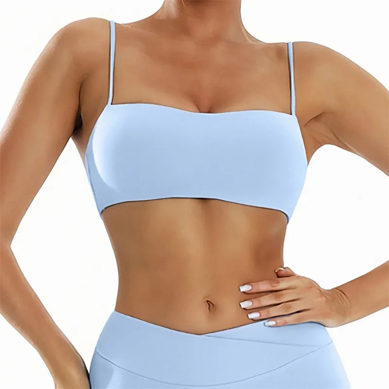 Sport Bra Women Sexy Strap Gym Bras Breathable Fitness Crop Top Yoga Underwear Padded Workout Push Up Tank Tops