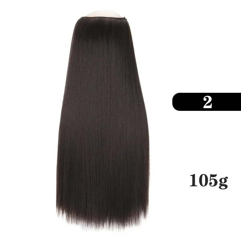 Extensions de cheveux synthétiques sans Clips faux postiche ombré blond brun noir cheveux raides naturels faux postiche pour femme