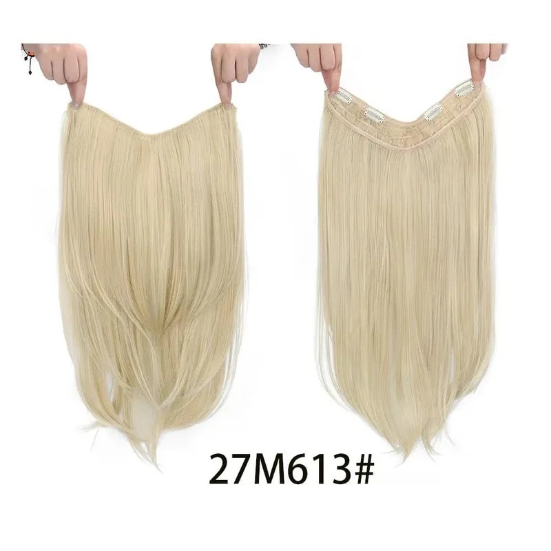 Synthetic Wig Women's Traceless Invisible U-shaped Layered Straight Hair With Inner Buckle Long Curly Hair Natural