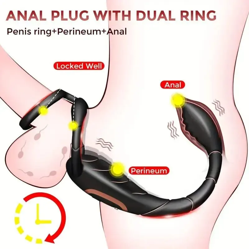 Scorpion Vibration Lock Ring Anal Opening Prostate Massager Magnetic Suction Charging Strong Earthquake Electric Para Hombre