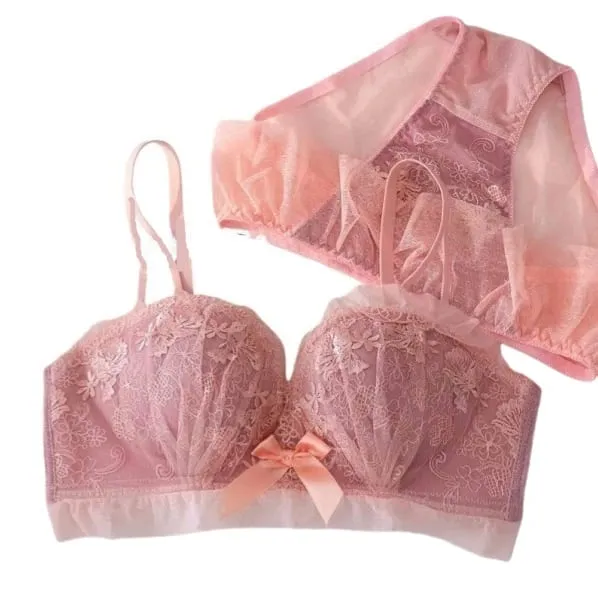 Japanese Kawaii Lace Underwear Set for Women | Sexy Push Up Bra & Panty | Small Chest Cute Lingerie | Valentine‘s Day Gift
