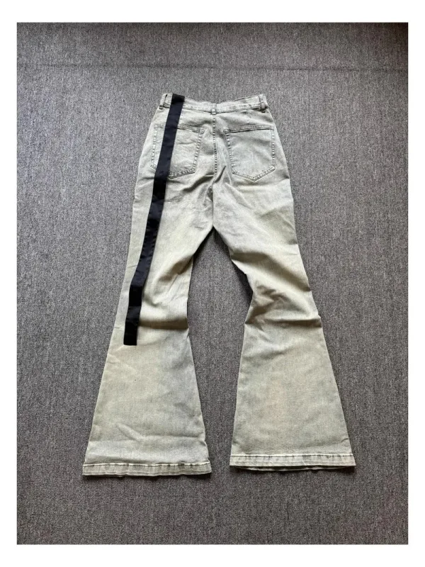 Zcela nové Rick Washed Modrá zip Kapsa Fit Slim Fit PANT Džíny Bavlna Denim Kalhoty Pohodlí Běžné Džíny Velikost S M L XL # B4