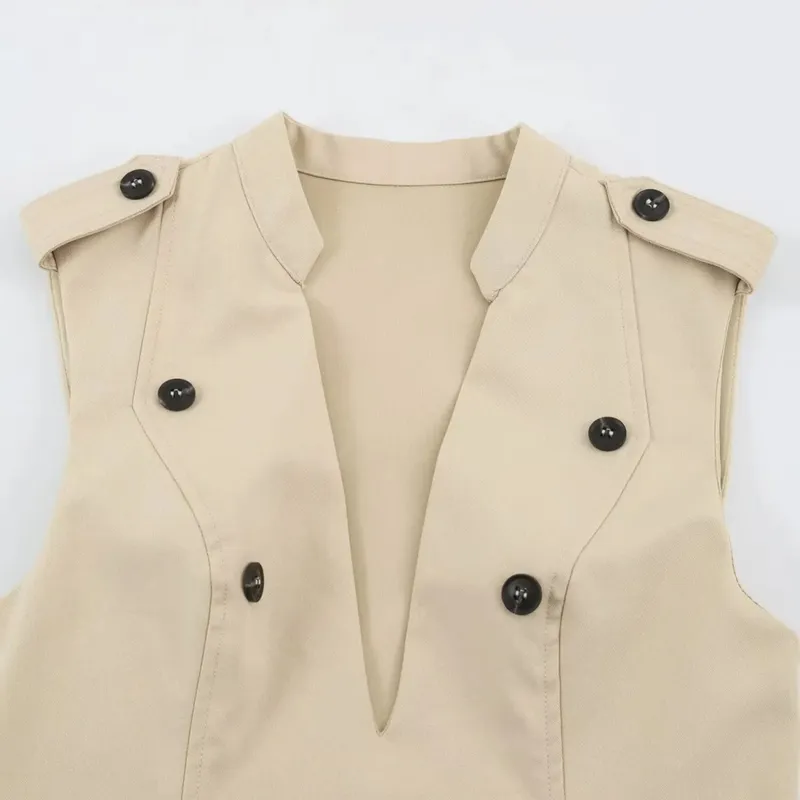 Chic Solid Fashion 2026 Women Mini Dress Autumn Holiday Zipper Ruffles Sleeveless Dresses Elegant Female Slim Vestidos