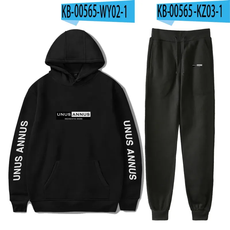 Popular Comfortable Unus Annus Print Sweatshirt Sweatpants Suit Hoodies+ Trousers Suit Boys/Girls 2 Piece Set Clothes