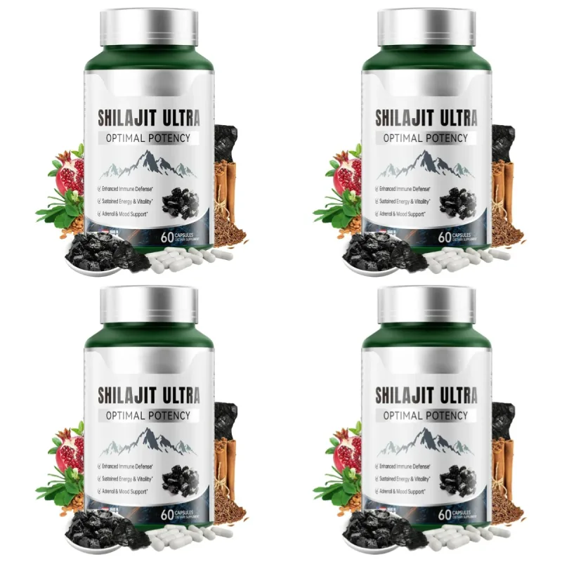 Suplemen Mineral Alami Shilajit Herbal dengan Asam Fulvat 60 Kapsul Formula Keseimbangan Vitalitas Kesehatan Harian untuk Kesehatan Pria
