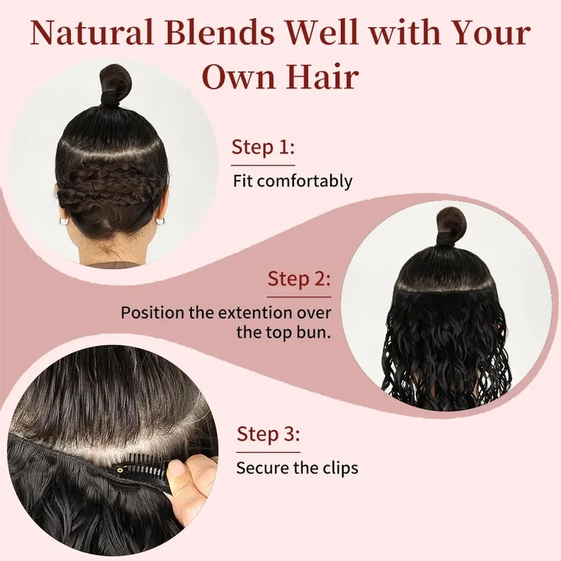 12A Grade Water Wave Clip In Hair Extensions 100% Human Hair Remy 7Pcs/Set Wet and Wavy Clip Ins Hairpieces For Women 14-24Inch