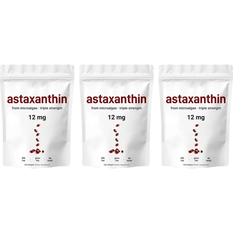 Astaksantin 12mg Mikroalglerden Softgeller Üçlü Mukavemetli Antioksidan Takviyesi Hücresel Sağlık ve Günlük Denge 120 Sayısı