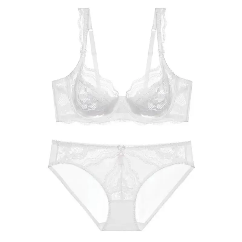 Nouvel Ensemble Plus Size Underwear Dentelle Ultra Fine Mode Style Français Uni Doux Armature Push Up Soutien Gorge Multi Taille