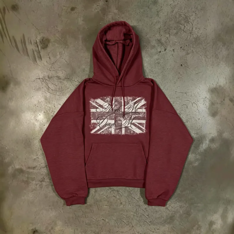 Men Women Retro Streetwear Graphic Hoodie Oversized Pullover Geometric Pattern Long Sleeve Casual Tops Multiple Colors Available