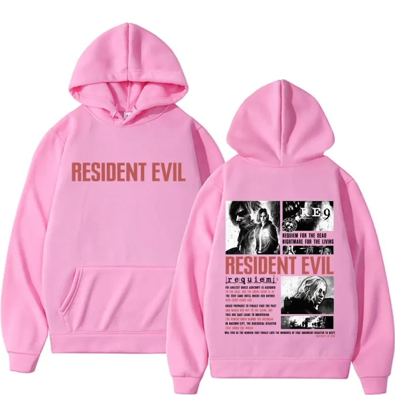 Resident Evil Requiem Sweatshirts Leon Kennedy Grace Ashcroft 90s Vintage Hoodies Men Women Fashion Classic Pullovers Streetwear