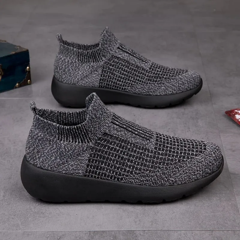 Men's Casual Sports Shoes Breathable Lightweight Sneakers Outdoor Mesh Black Running Shoes Sports Jogging Walking Shoes